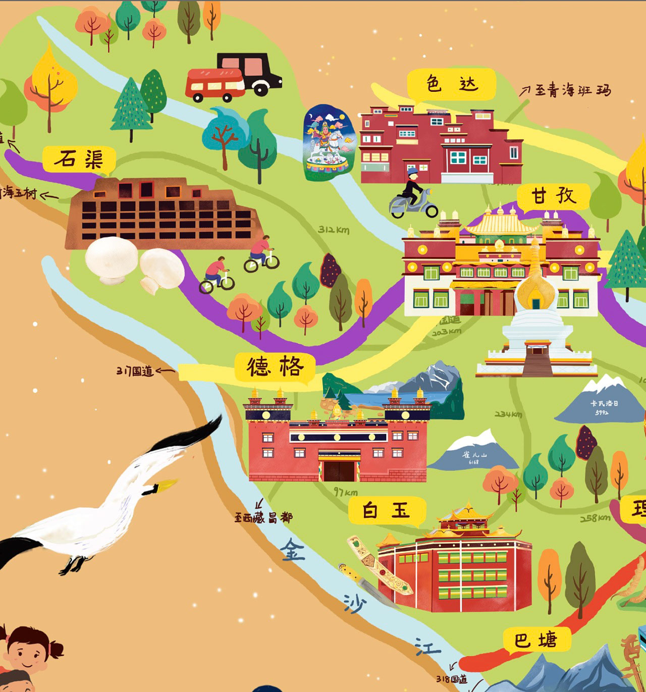 霍山手绘地图景区的文化宝库